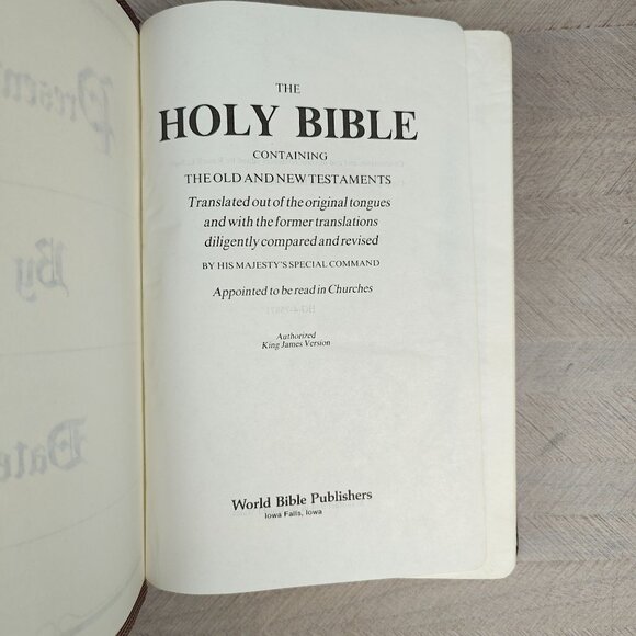 Holy Bible KJV King James Referenced Giant Print Burgundy World Publishers Vtg - Picture 3 of 10